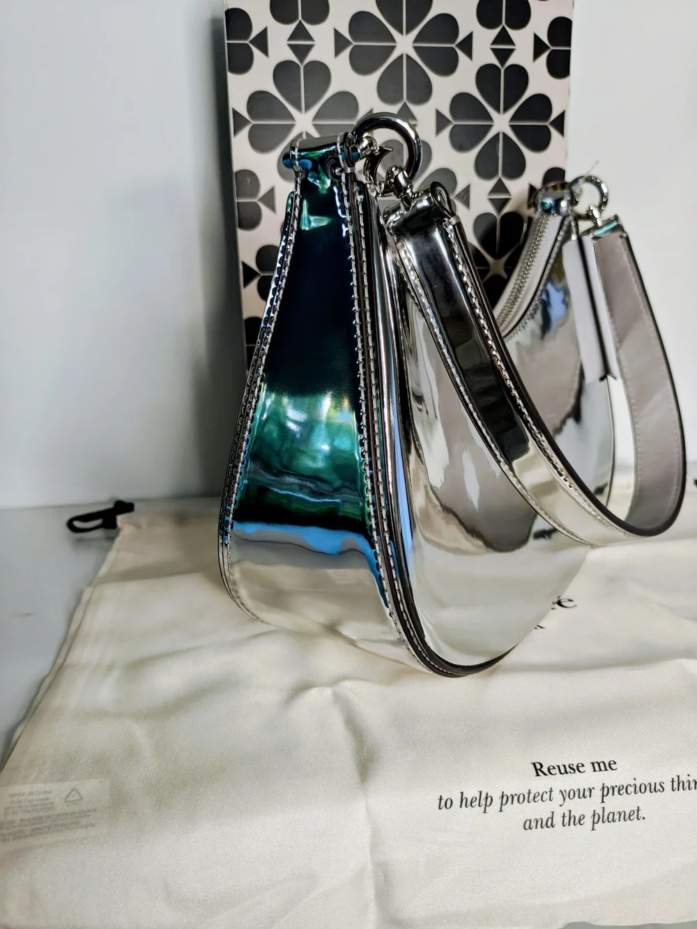 Kate Spade New York Sam Icon Metallic Small Convertible Crossbody, NWT